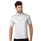Men’s Polka Dots Printed Tshirts Grey | Polyester Collar T-Shirt for Men