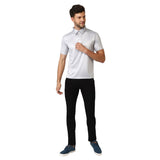 Men’s Polka Dots Printed Tshirts Grey | Polyester Collar T-Shirt for Men