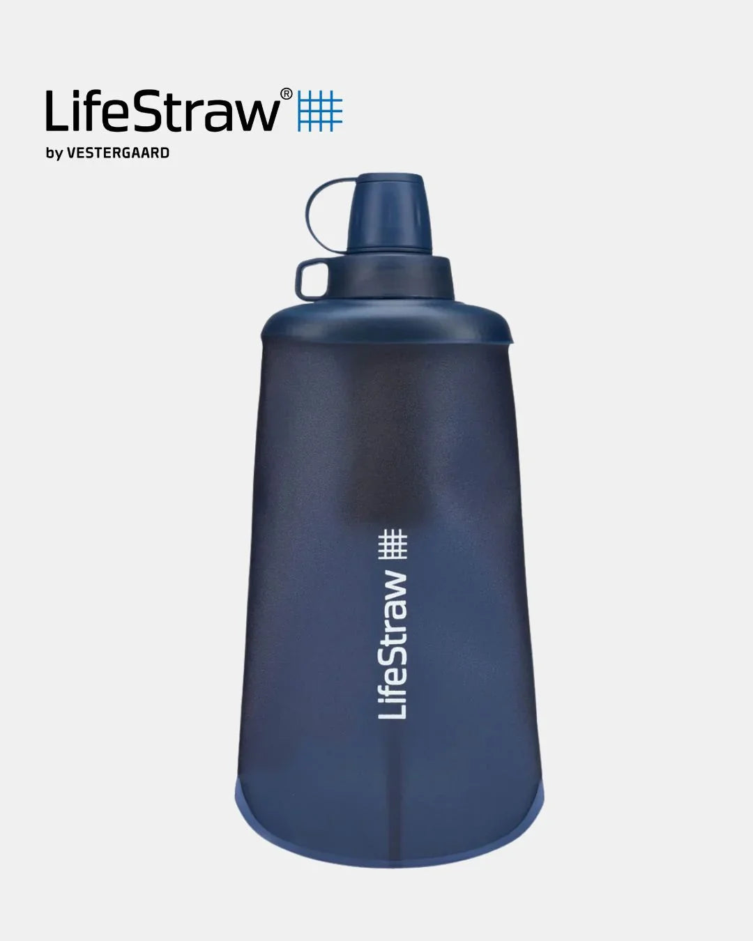 LIFESTRAW Peak Series Collapsible Squeeze 650ml Bottle With Filter - Mountain Blue