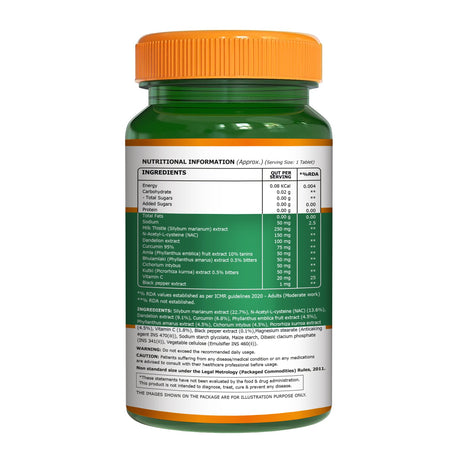 Liver Cleanse Supplements with Milk Thistle |Veg Tablets for Detox