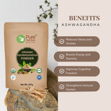 Organic Ashwagandha Powder - 227g | 100% Pure and Natural | Supports Stress Relief, Vitality, and Overall Wellness