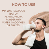 Organic Ashwagandha Powder - 227g | 100% Pure and Natural | Supports Stress Relief, Vitality, and Overall Wellness