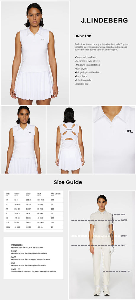 J Lindeberg Women's Lindy Top - White