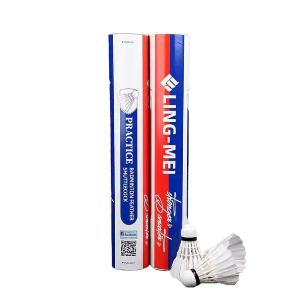 Ling Mei Practice Goose Feather Shuttlecock (Pack of 12)