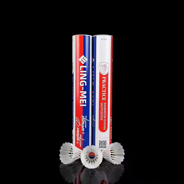 Ling Mei Practice Goose Feather Shuttlecock (Pack of 12)