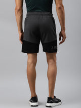 Alcis Men Black Charcoal Grey Colourblocked Slim Fit Sports Shorts