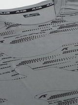 Alcis Men Self Design Grey Tshirts