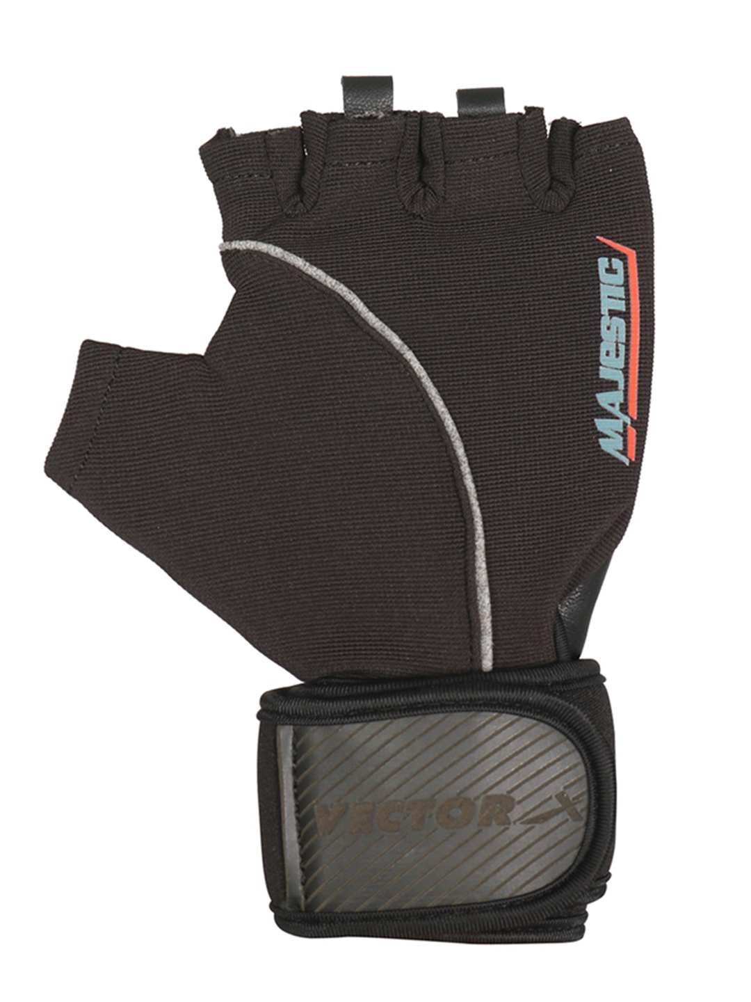 Vector X Majestic Unisex Leather Gym Gloves for Men and Women Professional Weightlifting, Fitness Training and Workout Gym | with Half-Finger Length, Wrist Wrap for Protection