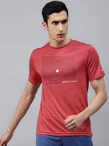 Alcis Men Solid Red Crew