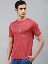 Alcis Men Solid Red Crew