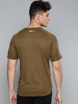 Alcis Men Olive Camouflage Print T-shirt
