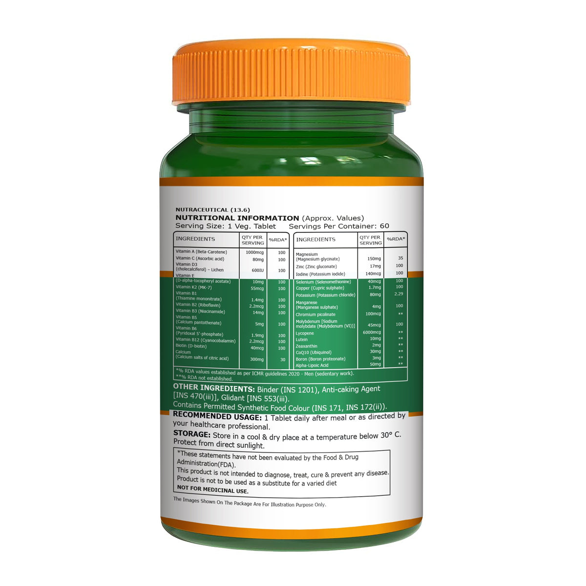 Men 50+ Multivitamins & Multiminerals 60 Veg Tablets | Senior Wellness
