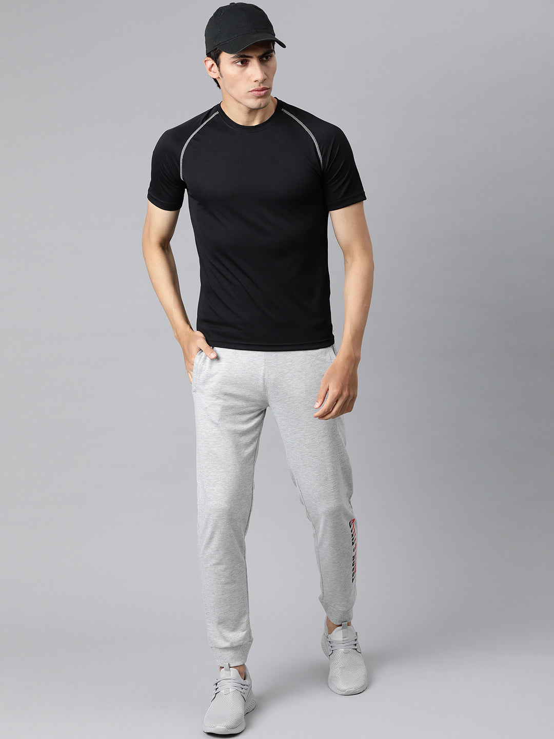 Alcis Men Grey Melange Solid Joggers