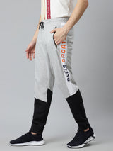 Alcis Men Grey & Black Colourblocked Joggers