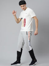 Alcis Men Grey & Black Colourblocked Joggers