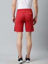 Alcis Men Red Slim Fit Mid-Rise Sports Shorts