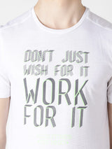 Alcis Men White Printed Round Neck T-shirt