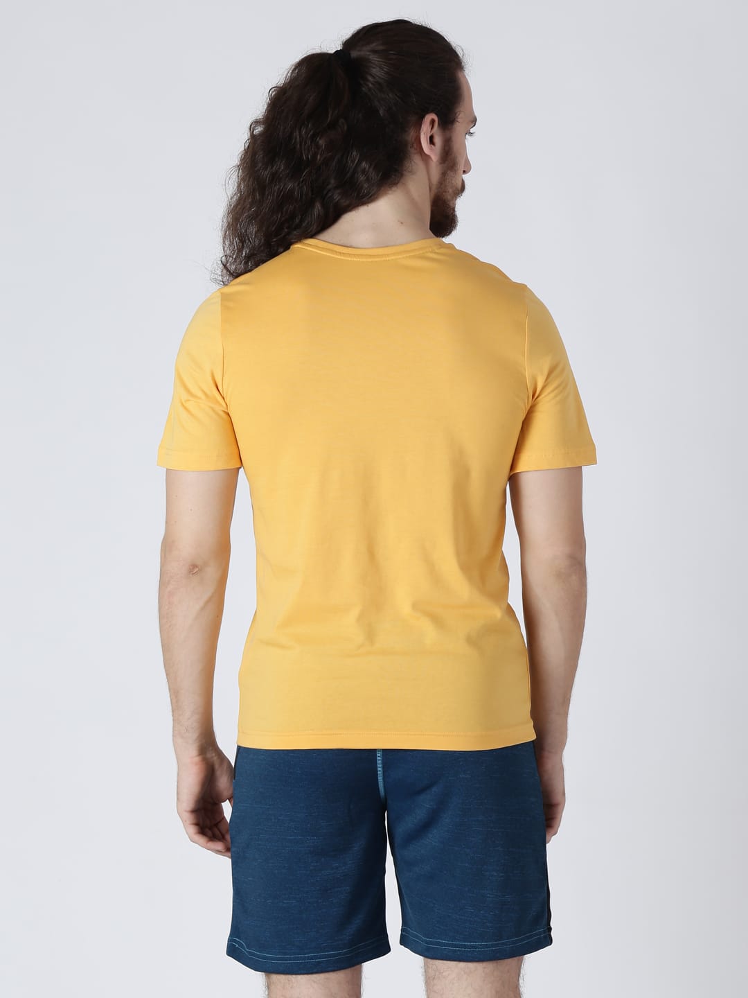 Alcis Men Yellow Printed Round Neck T-shirt