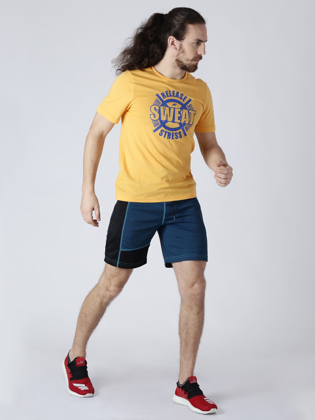 Alcis Men Yellow Printed Round Neck T-shirt