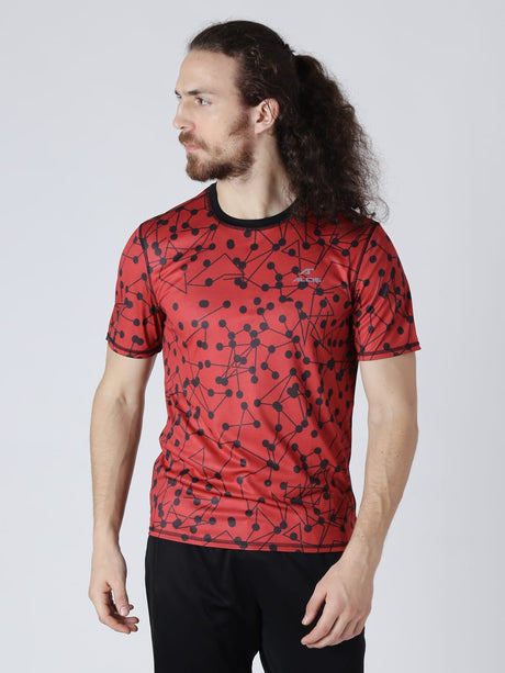 Alcis Men Pack Of Two Red Printed Round Neck Slim Fit T-shirt | Alcis