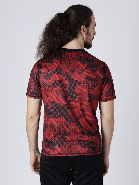 Alcis Men Pack Of Two Red Printed Round Neck Slim Fit T-shirt | Alcis