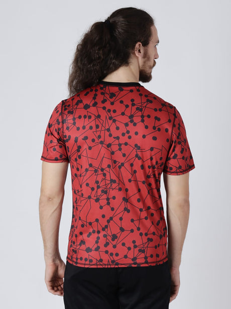 Alcis Men Pack Of Two Red Printed Round Neck Slim Fit T-shirt | Alcis