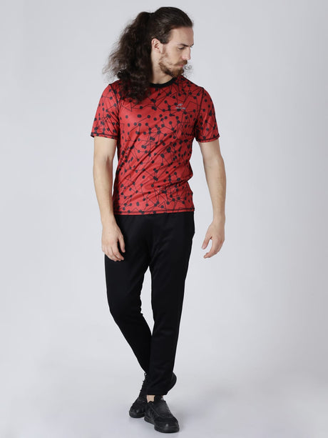 Alcis Men Pack Of Two Red Printed Round Neck Slim Fit T-shirt | Alcis