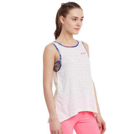Alcis Women Off-White Solid Tank Top | Alcis