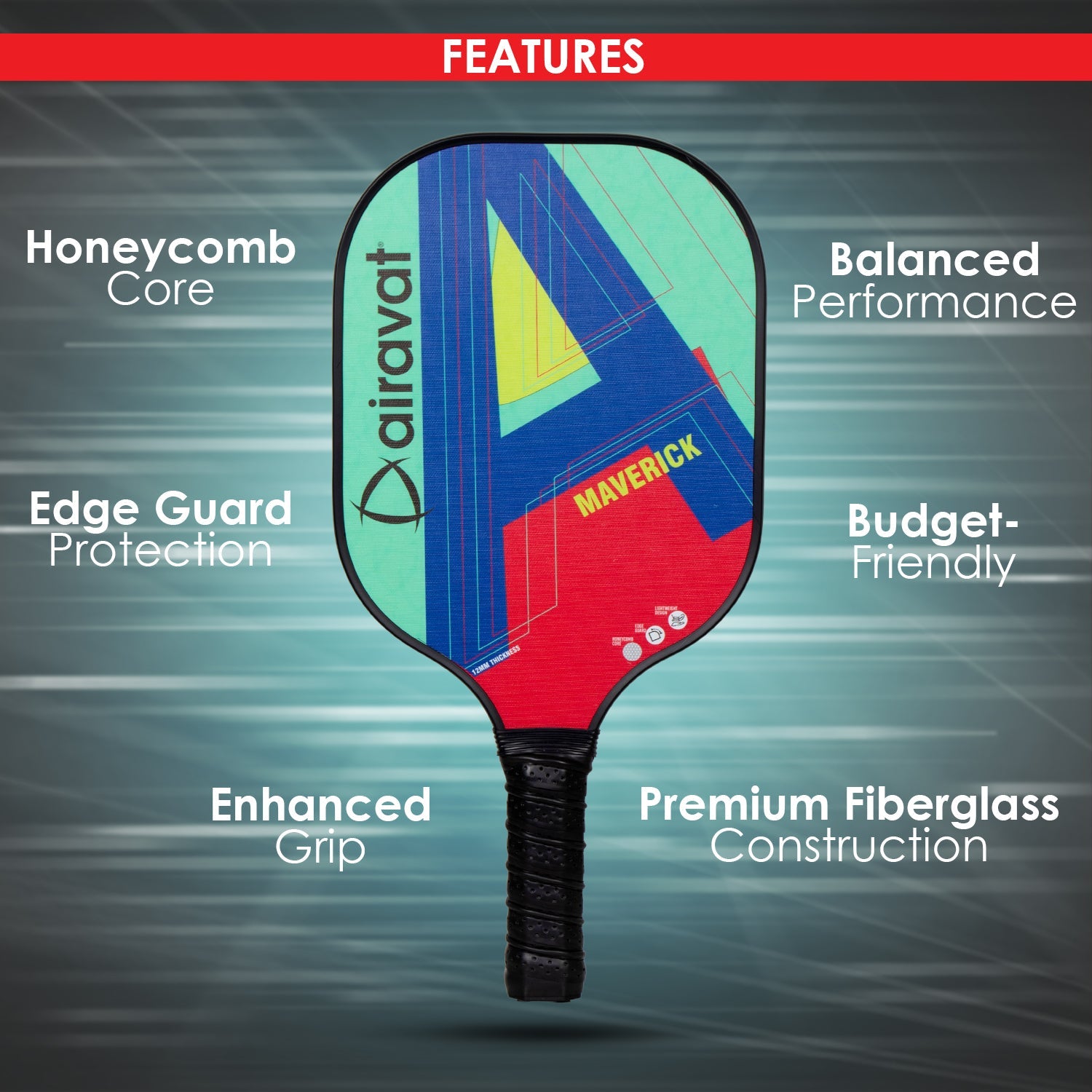 MAVERICK PICKLEBALL PADDLE 7410 WITH BAG