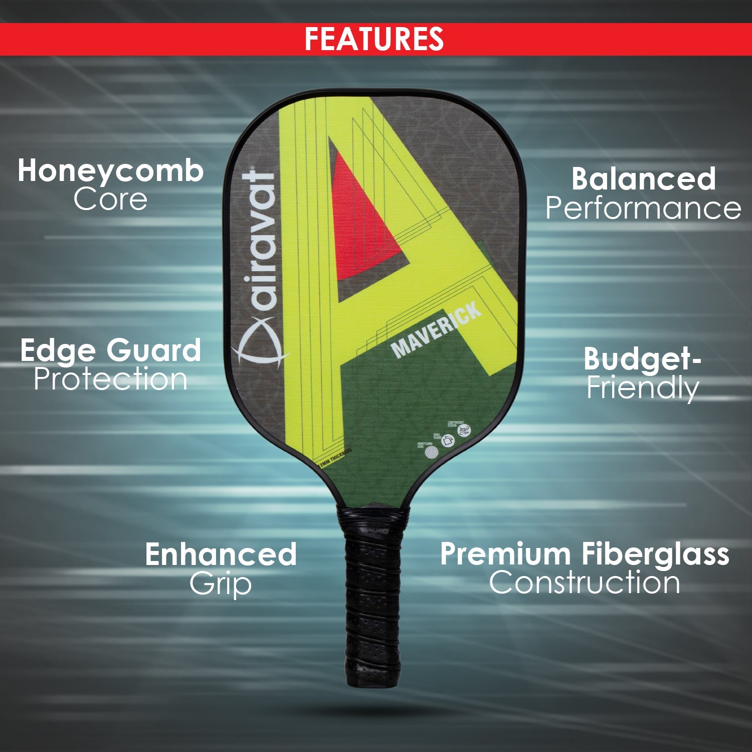 MAVERICK PICKLEBALL PADDLE 7410 WITH BAG