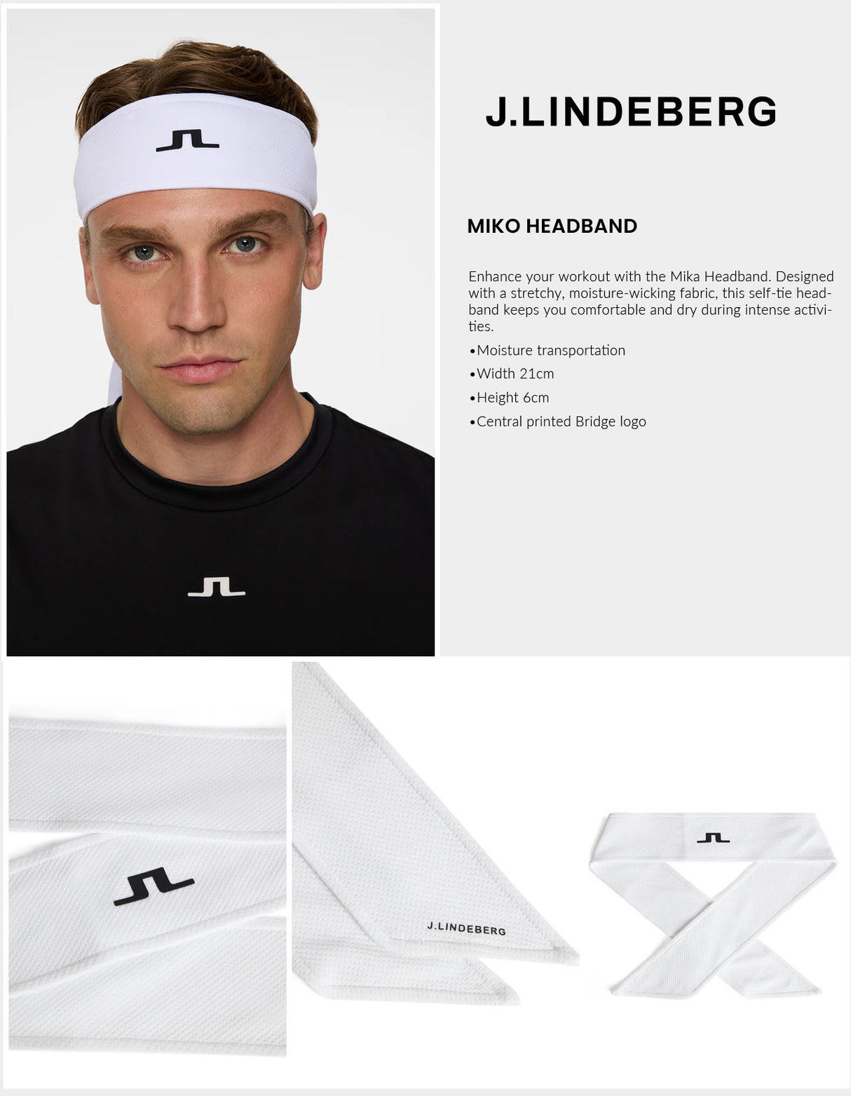 J Lindeberg Men's Miko Headband