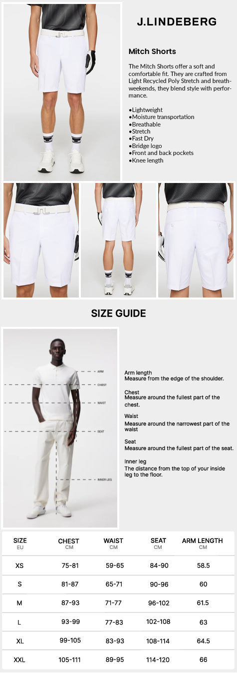 J Lindeberg Men’s Mitch Shorts - White