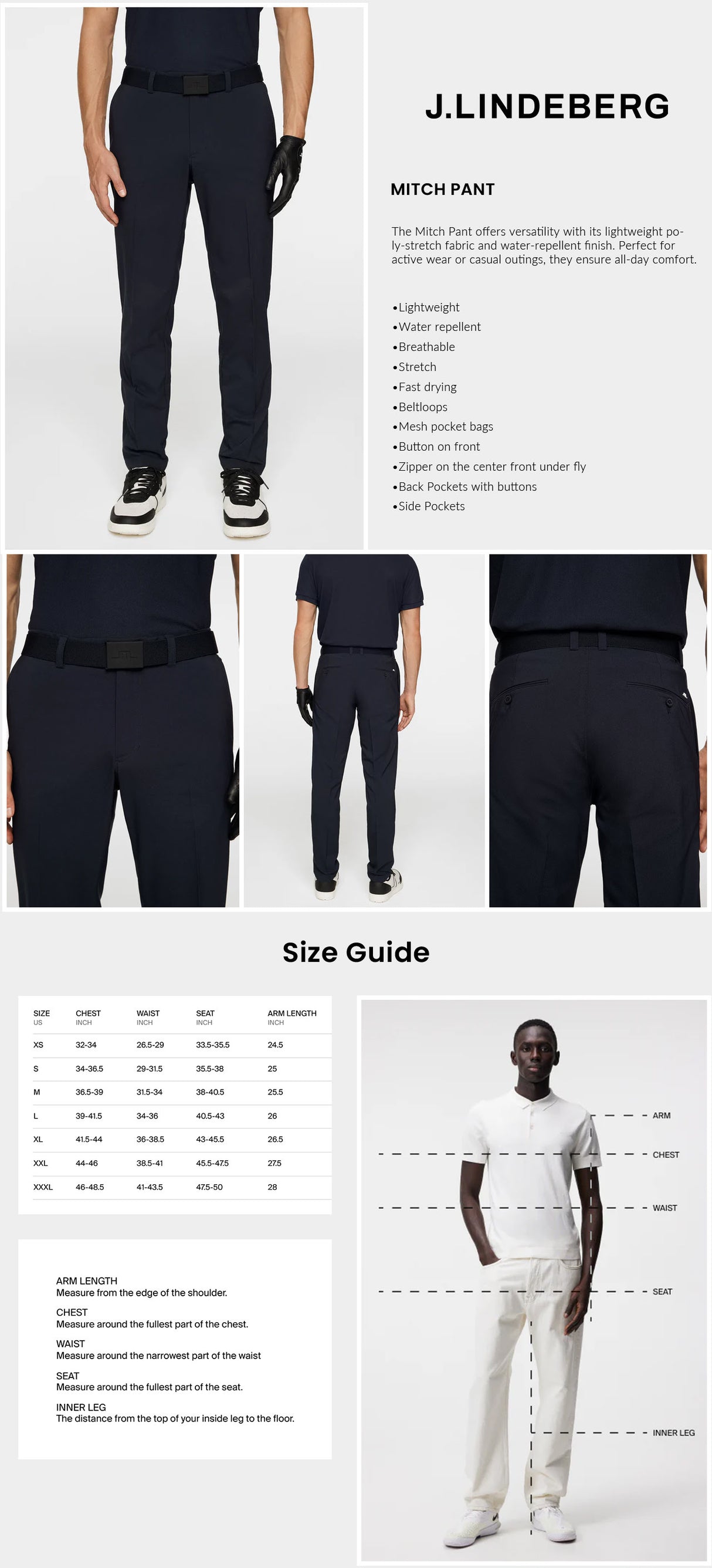 J Lindeberg Men’s Mitch Pant - JL Navy
