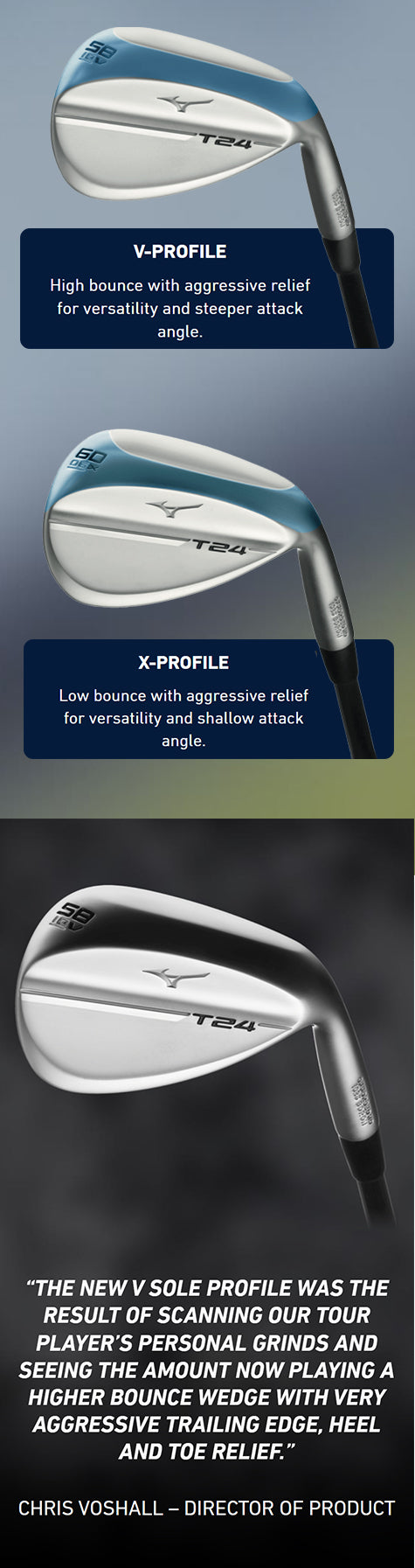 Mizuno T-24 Steel Wedge - Soft White Satin