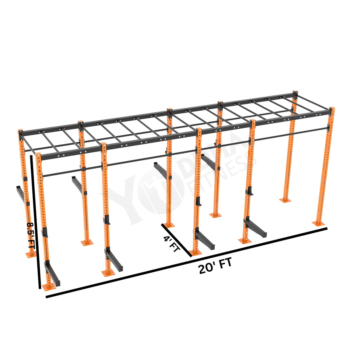 Freestanding CrossFit Rig - 20 Ft with Monkey Bar