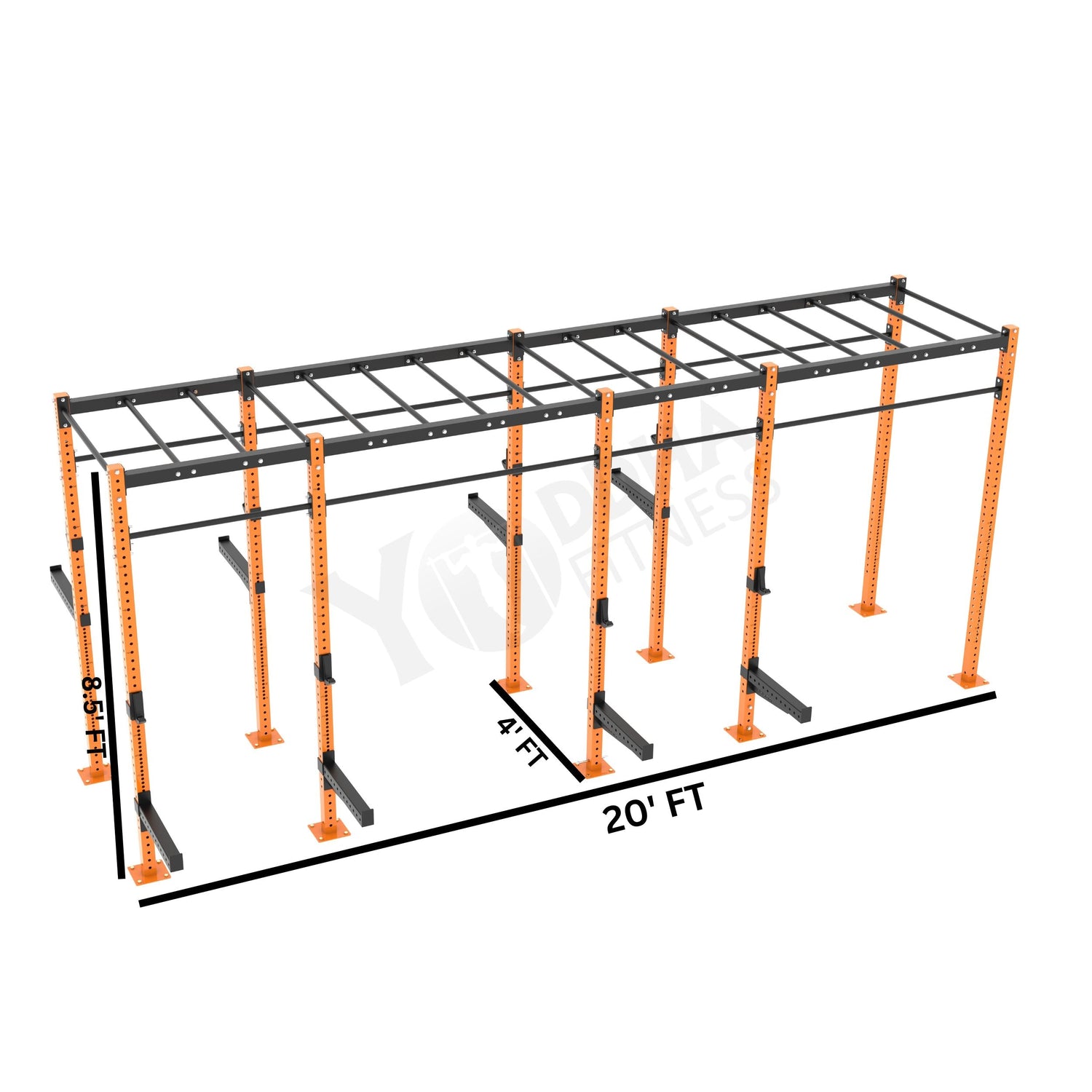 Freestanding CrossFit Rig - 20 Ft with Monkey Bar