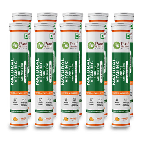 Vitamin C with Amla & Zinc For Immunity & Skin Care |Orange Flavour - 20 Effervescent Tablets