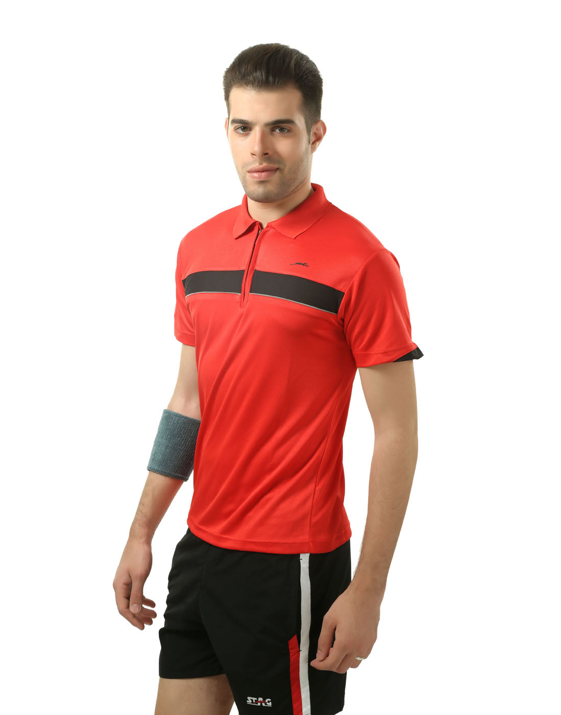 STAG GLOBAL Stripe  Men's Athletic Fit Polo T-Shirt | Solid Sportswear for Active & Casual Use