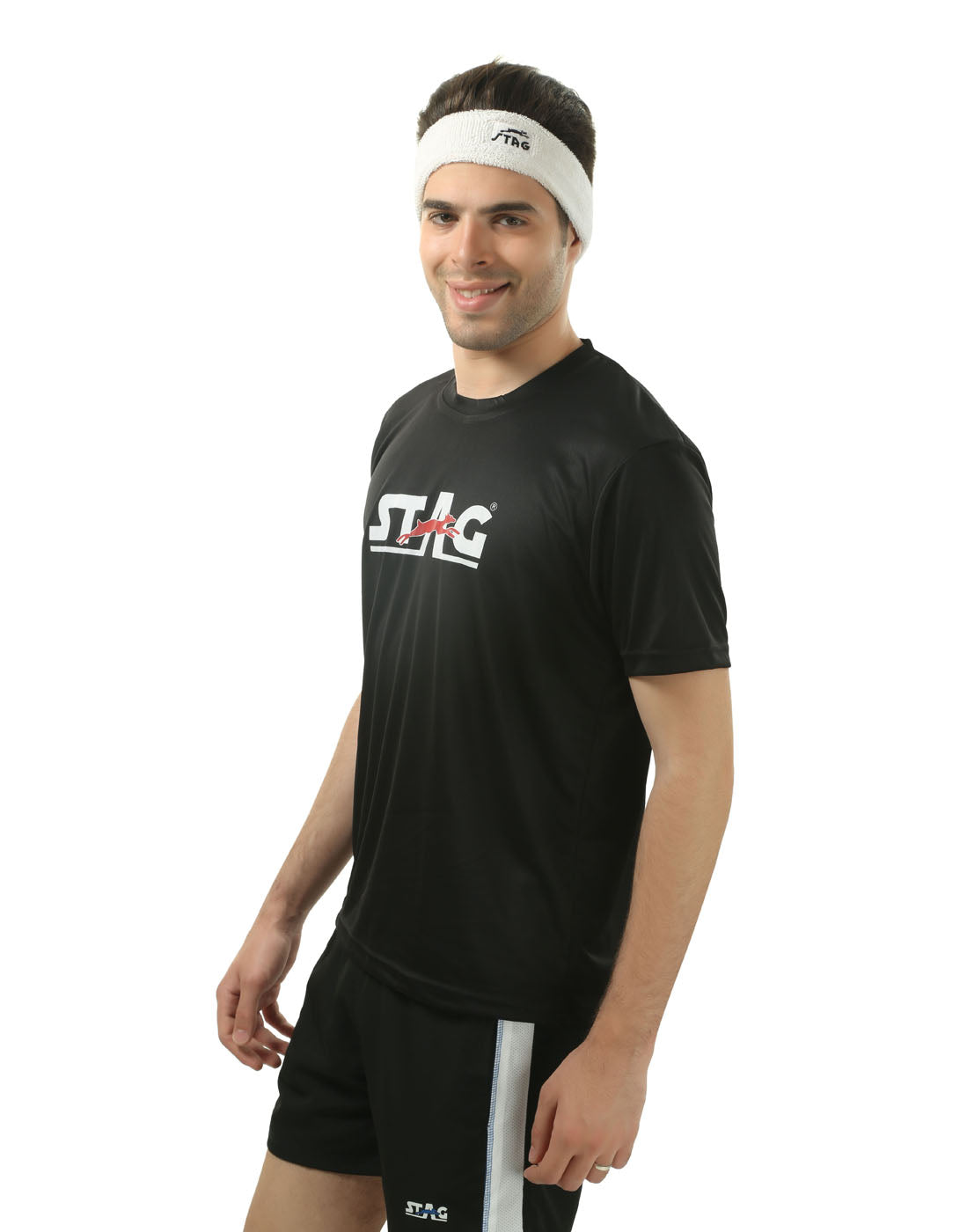 STAG GLOBAL Round Neck Men's Solid Athletic fit T-Shirt | Solid Sportswear for Active & Casual Use