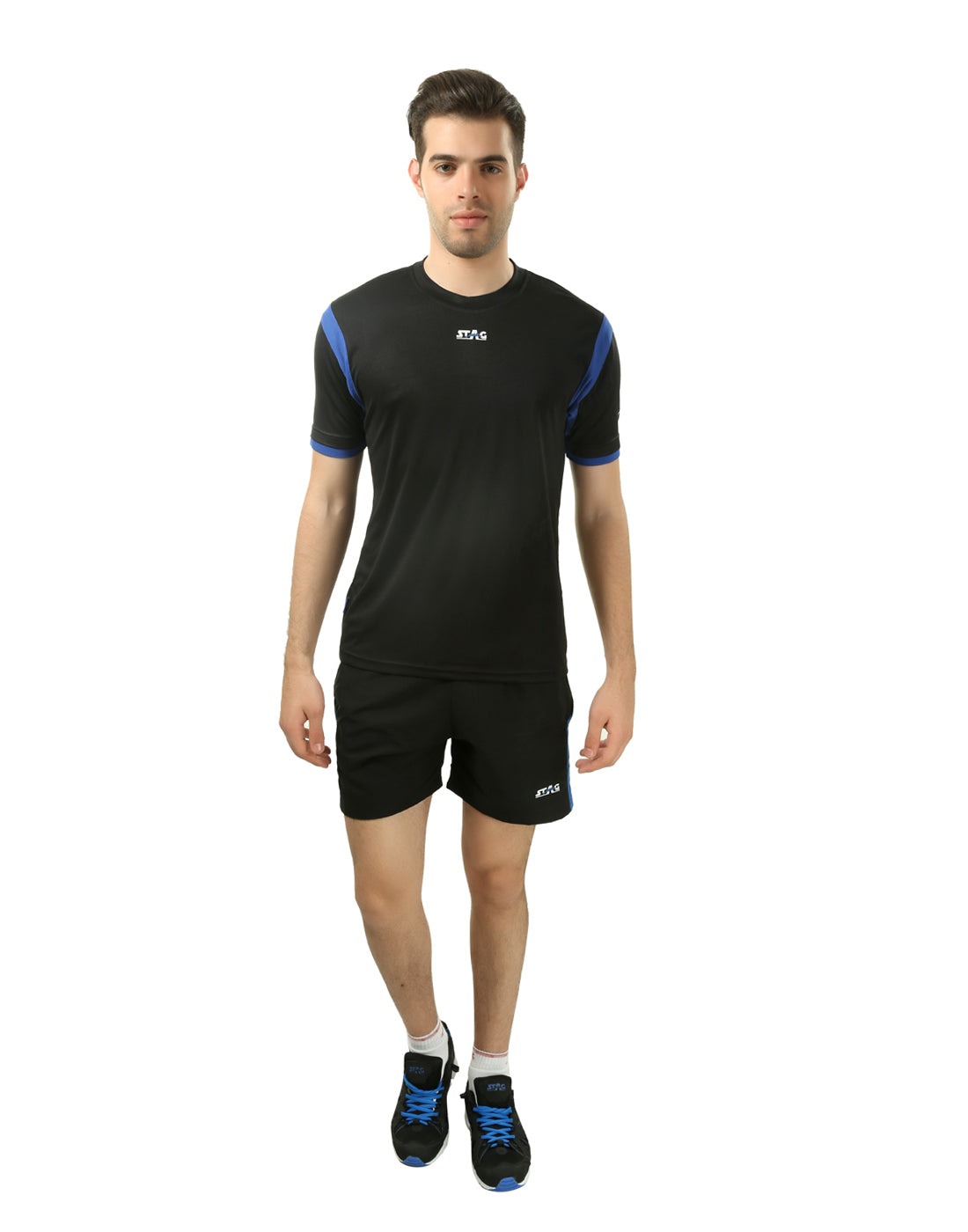STAG GLOBAL Flex Round Neck  Men's Solid Athletic fit T-Shirt | Solid Sportswear for Active & Casual Use