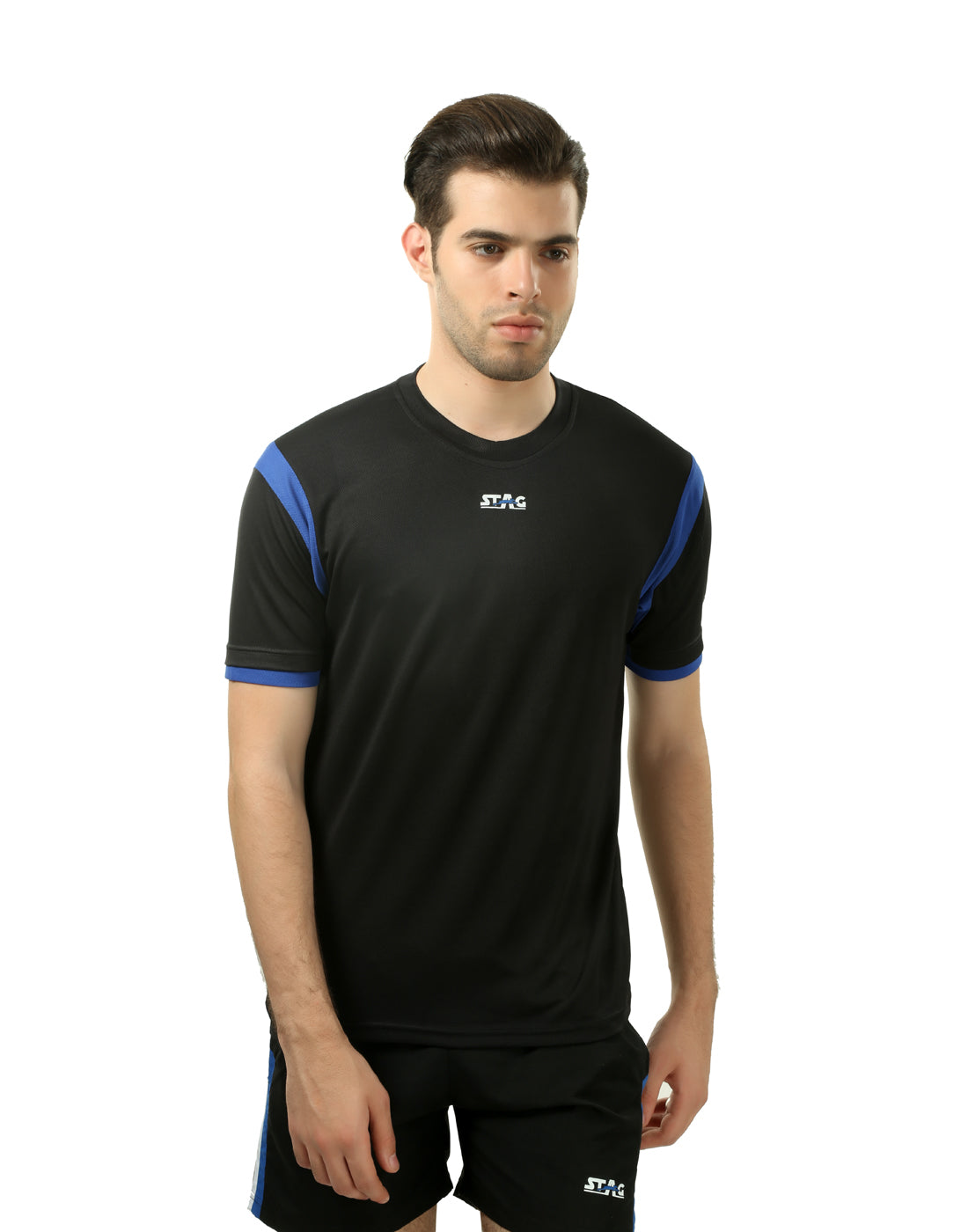 STAG GLOBAL Flex Round Neck  Men's Solid Athletic fit T-Shirt | Solid Sportswear for Active & Casual Use