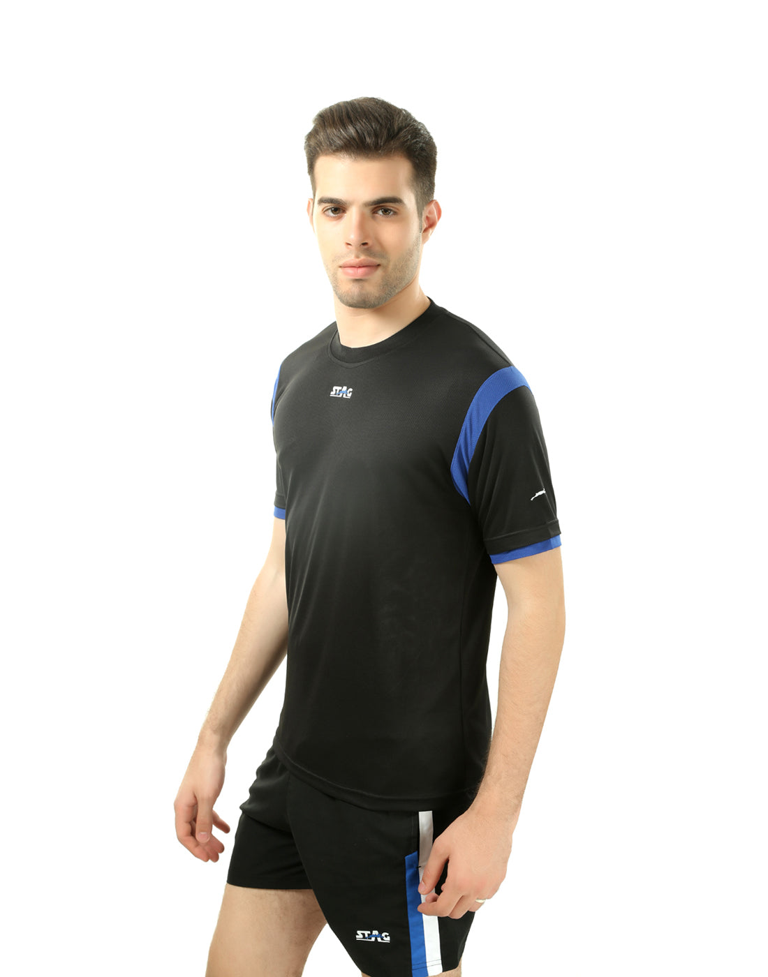 STAG GLOBAL Flex Round Neck  Men's Solid Athletic fit T-Shirt | Solid Sportswear for Active & Casual Use