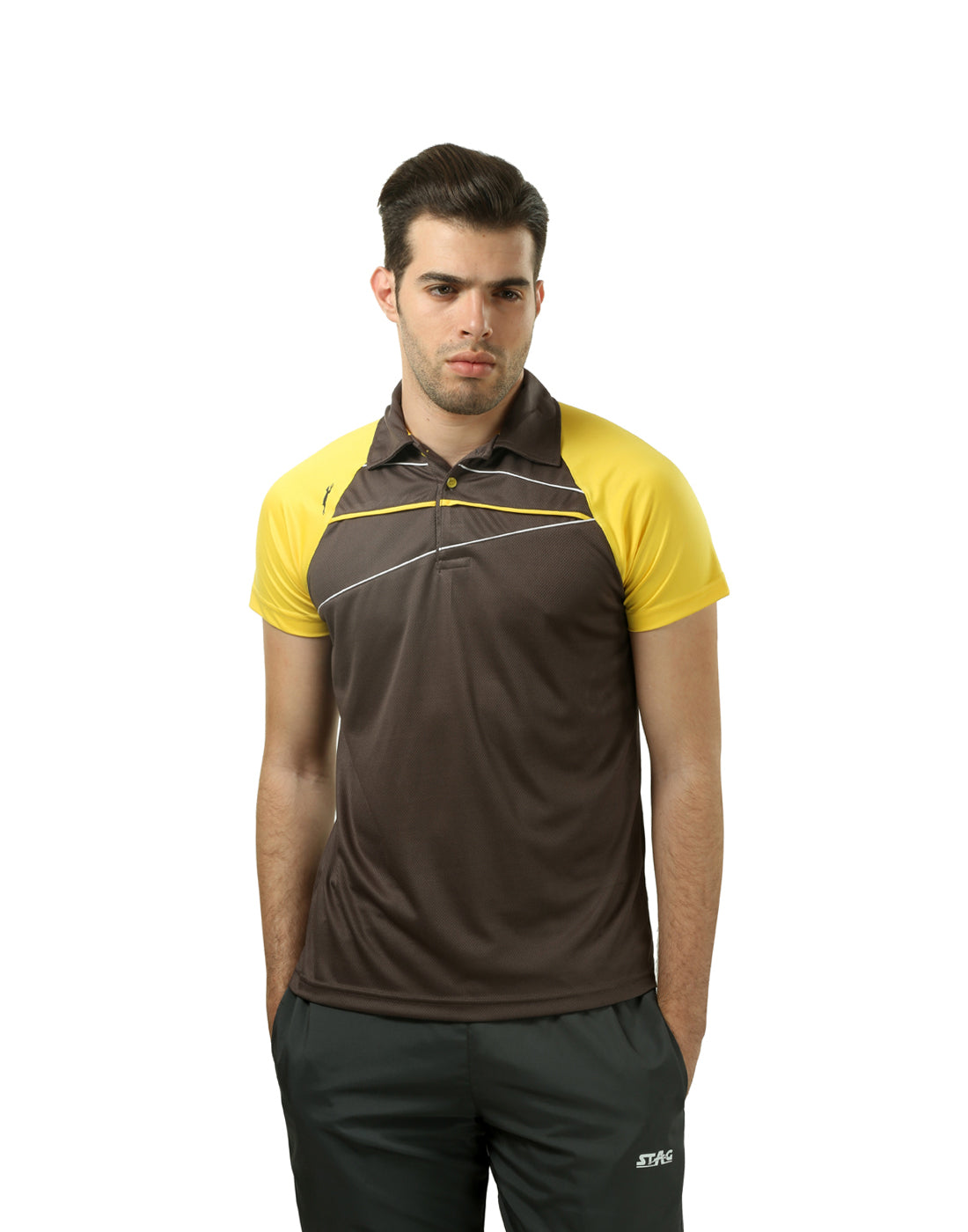 STAG GLOBAL Repeat Men's Athletic Fit Polo T-Shirt | Solid Sportswear for Active & Casual Use