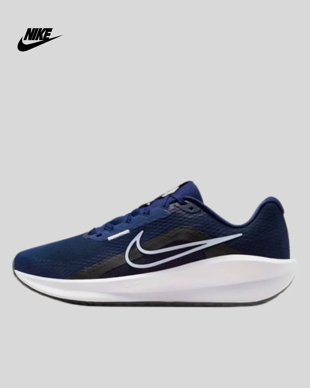 NIKE Downshifter 13 Men Road Running Shoes - Midnight Navy Pure Platinum-Black-White