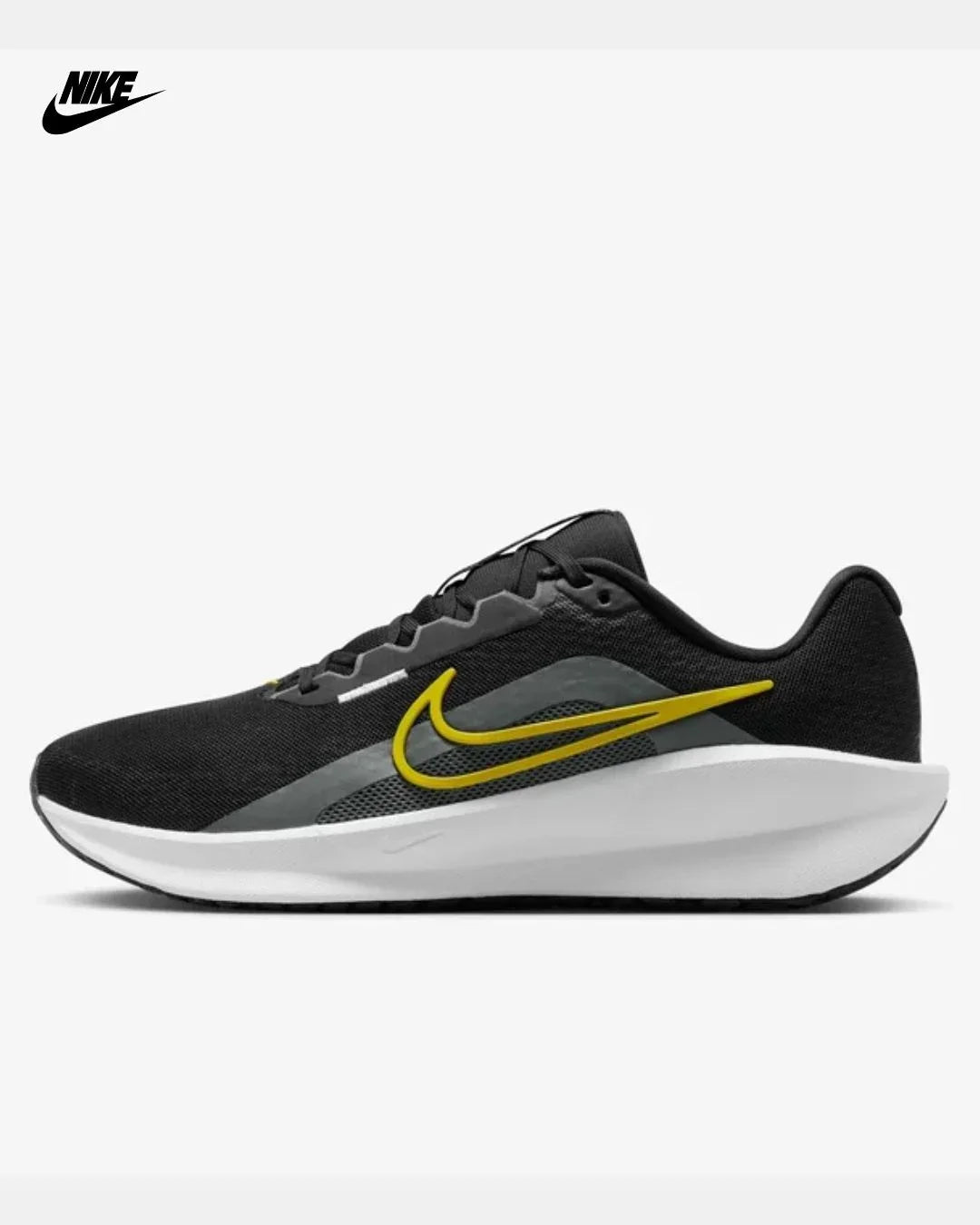 NIKE Downshifter 13 Men Road Running Shoes - Black/Iron Grey/White/Bright Citron