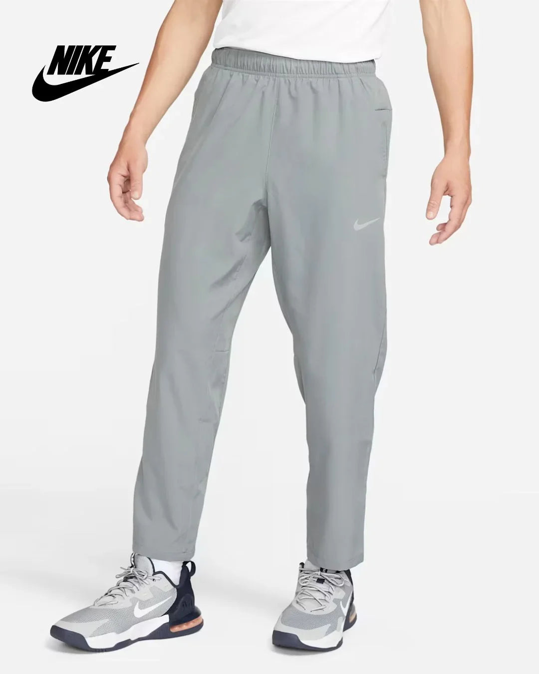 NIKE Form Men's Dri-Fit Open Hem Versatile Trousers - Smoke Grey/Black