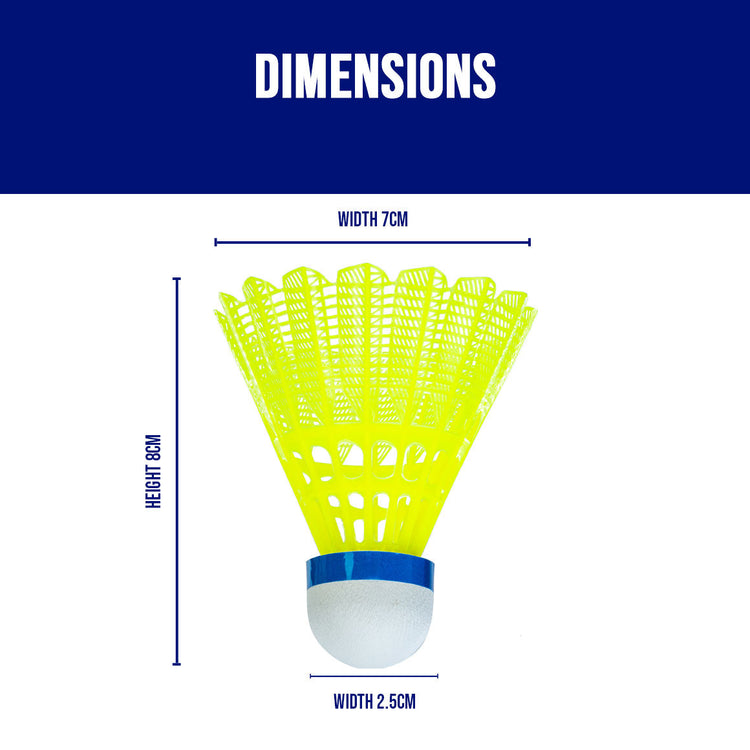 NS 10 Nylon Badminton Shuttlecock, Medium Speed (6 Pieces)