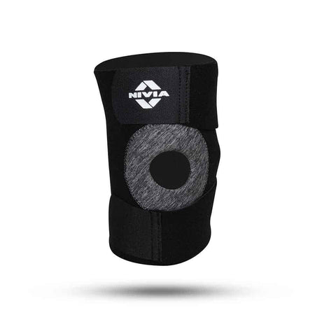 NIVIA  Basic Patella Knee Support With Adjustable Vecro, Knee Braces & Sleeves, For Pain Relief & Recovery  Available in  S | M | L  | XL & Black Color , Used for Rehabilitation & Recovery
