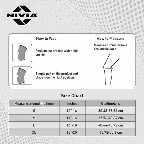 Nivia Sports Knee Support with Patella Hole Slip-In