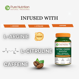 Nitric Oxide Booster  L-Arginine, L-Citrulline & Caffeine | 60 Veg Capsules